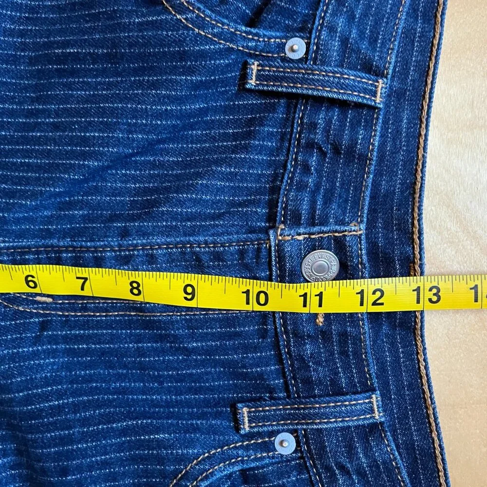 Levi's Blue Pin Stripe Straight Leg Jeans Classic Fit 34 - Picture 7 of 12